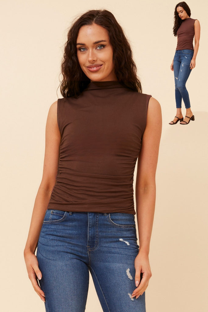 CKM - HIGH NECK RUCHED TANK