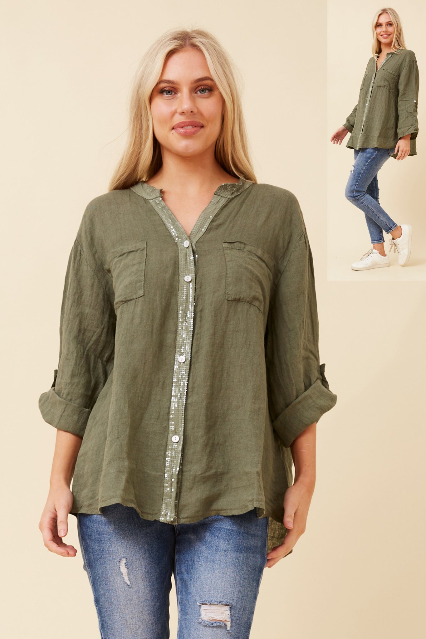 CKM - SEQUIN DETAIL TOP