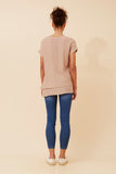 CKM - CAP SLEEVE TOP WITH FRONT BUTTON DETAIL