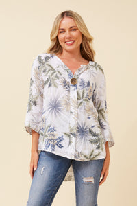 CKM - BUTTON DETAIL LEAF PRINT