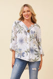 CKM - BUTTON DETAIL LEAF PRINT