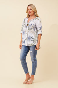CKM - BUTTON DETAIL LEAF PRINT