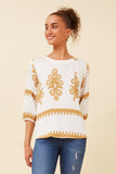 CKM - 3/4 SLEEVE PRINTED TOP