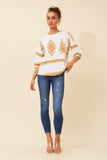 CKM - 3/4 SLEEVE PRINTED TOP