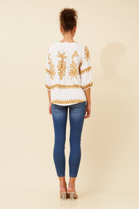 CKM - 3/4 SLEEVE PRINTED TOP