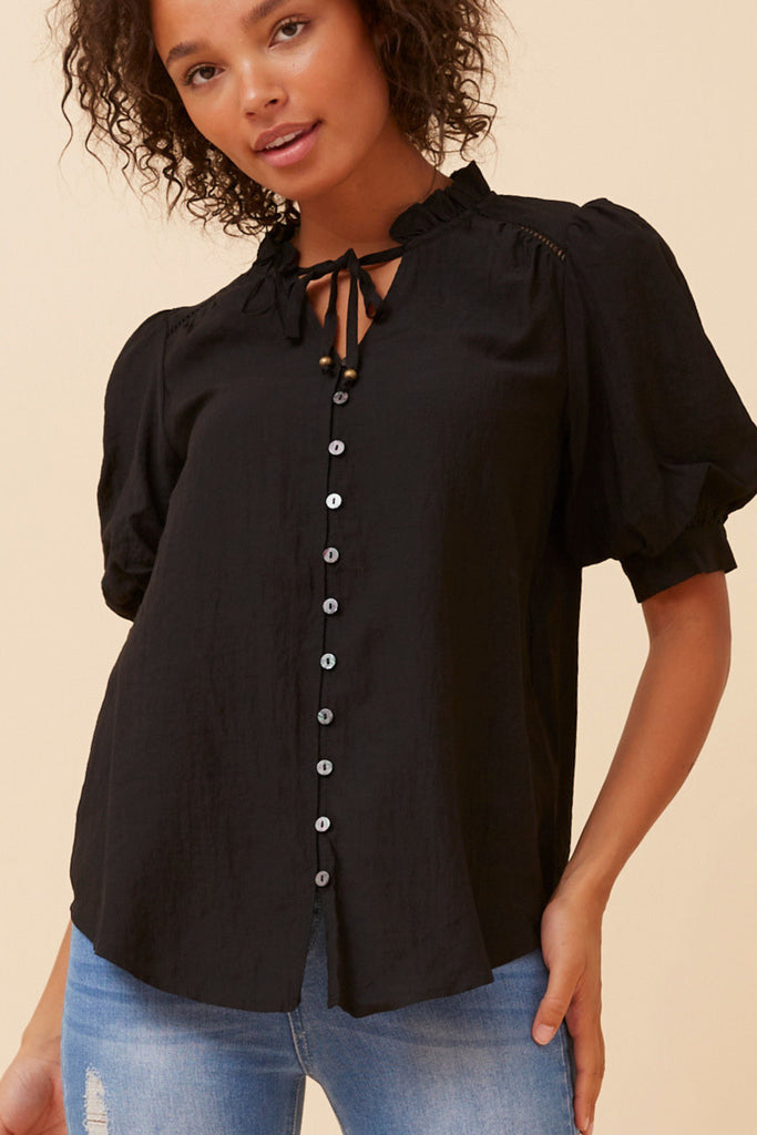 CKM - SHORT PUFF SLEEVE BLOUSE