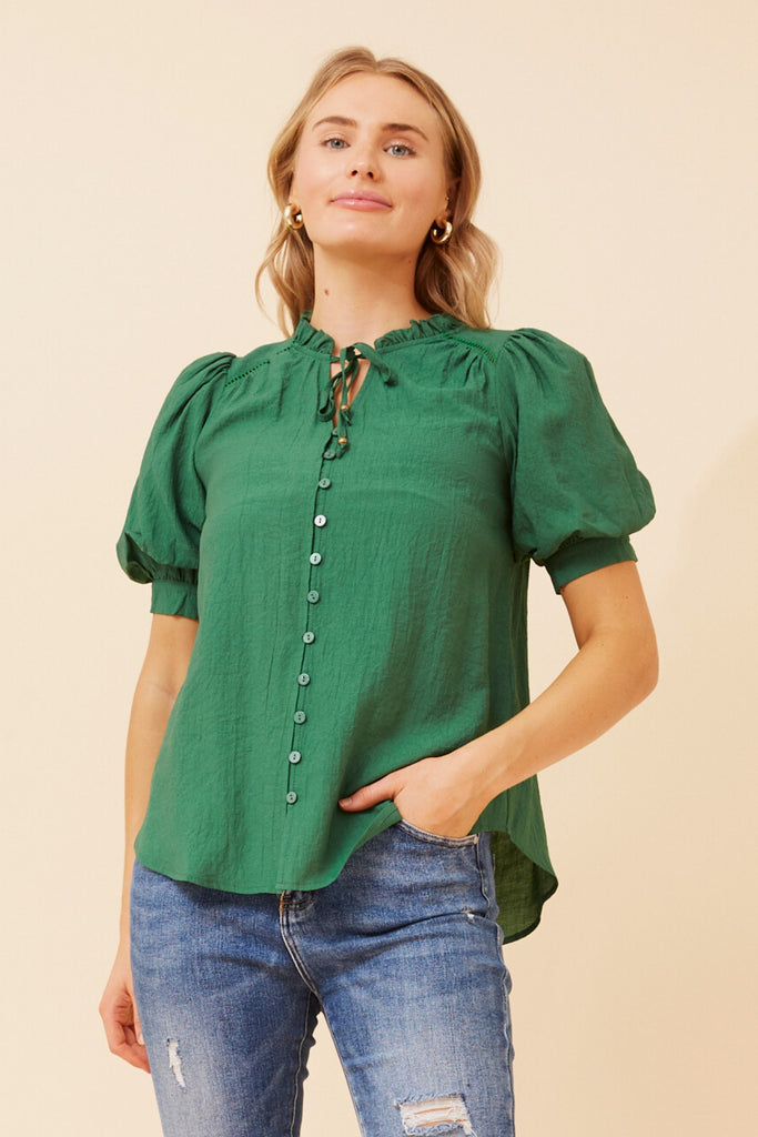 CKM - SHORT PUFF SLEEVE BLOUSE