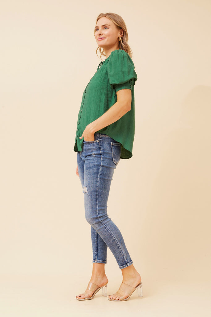 CKM - SHORT PUFF SLEEVE BLOUSE
