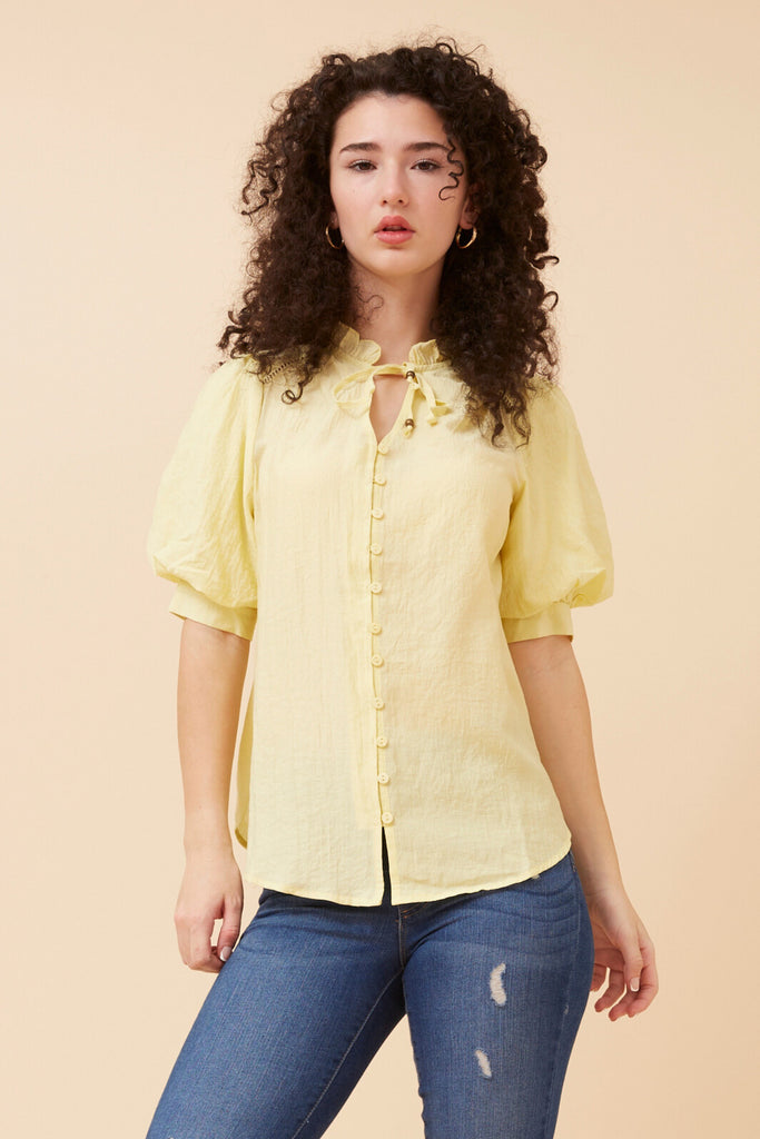 CKM - SHORT PUFF SLEEVE BLOUSE