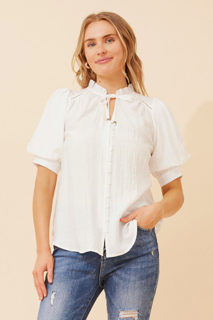 CKM - SHORT PUFF SLEEVE BLOUSE