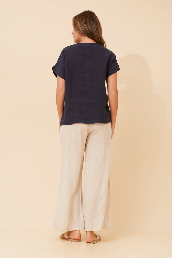 BOTTEGA MODA - SHORT SLEEVE BUTTON DETAIL TOP