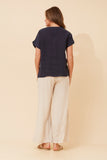 BOTTEGA MODA - SHORT SLEEVE BUTTON DETAIL TOP