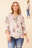 CKM - 3/4 FLORAL TOP