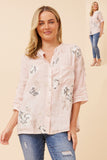 CKM - FLORAL PRINTED SEQUIN SHIRT