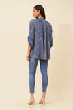 CKM - 3/4 ROLL UP SLEEVE PRINTED TOP