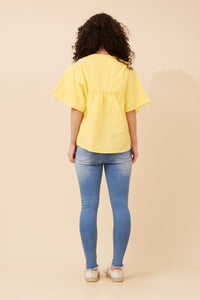 CKM - LACE DETAUL TOP WITH NECK TIE