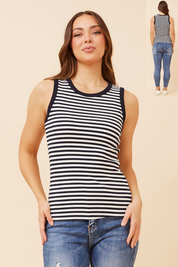 CKM - STRIPE RIB SINGLET