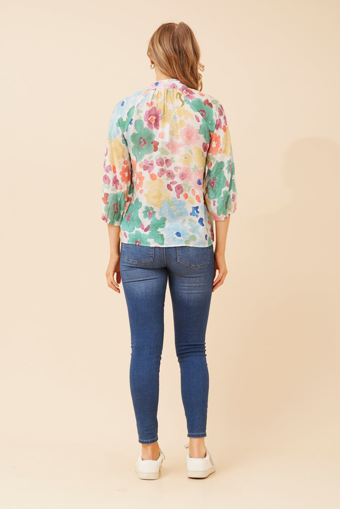 CKM - FLORAL PRINTED BUTTON BLOUSE