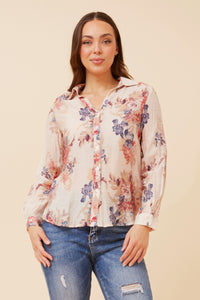 CKM - LONG SLEEVE FLORAL PRINT SHIRT
