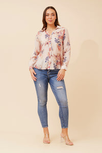CKM - LONG SLEEVE FLORAL PRINT SHIRT