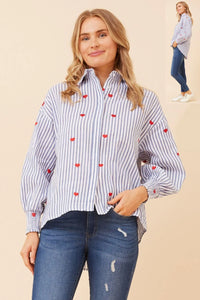 CKM - SHIRRED CUFF SLEEVE SHIRT