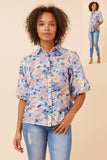 CKM - SHORT PUFF SLEEVE BUTTON THROUGH BLOUSE