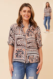 CKM - SHORT PUFF SLEEVE BLOUSE WITH HIGH NECK
