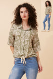 CKM - PRINTED SHIRT WITH TIE FRONT