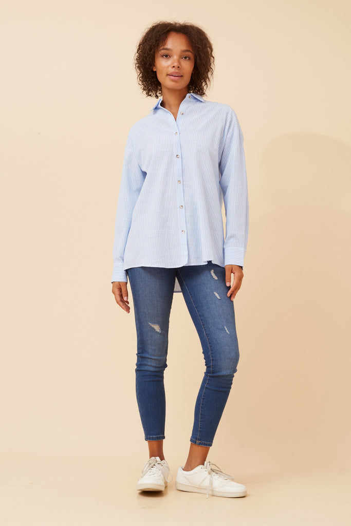 CKM - LONG SLEEVE STRIPE PRINT SHIRT