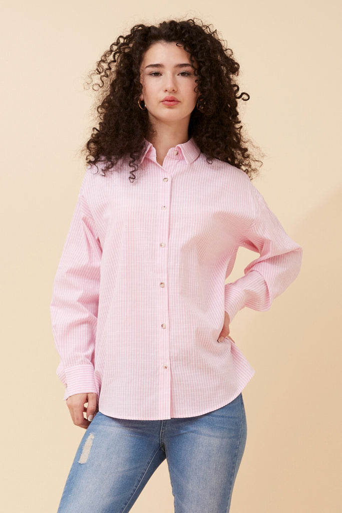 CKM - LONG SLEEVE STRIPE PRINT SHIRT