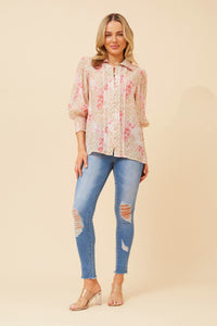 CKM - BALLOON SLEEVE PRINTED BLOUSE