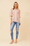 CKM - BALLOON SLEEVE PRINTED BLOUSE