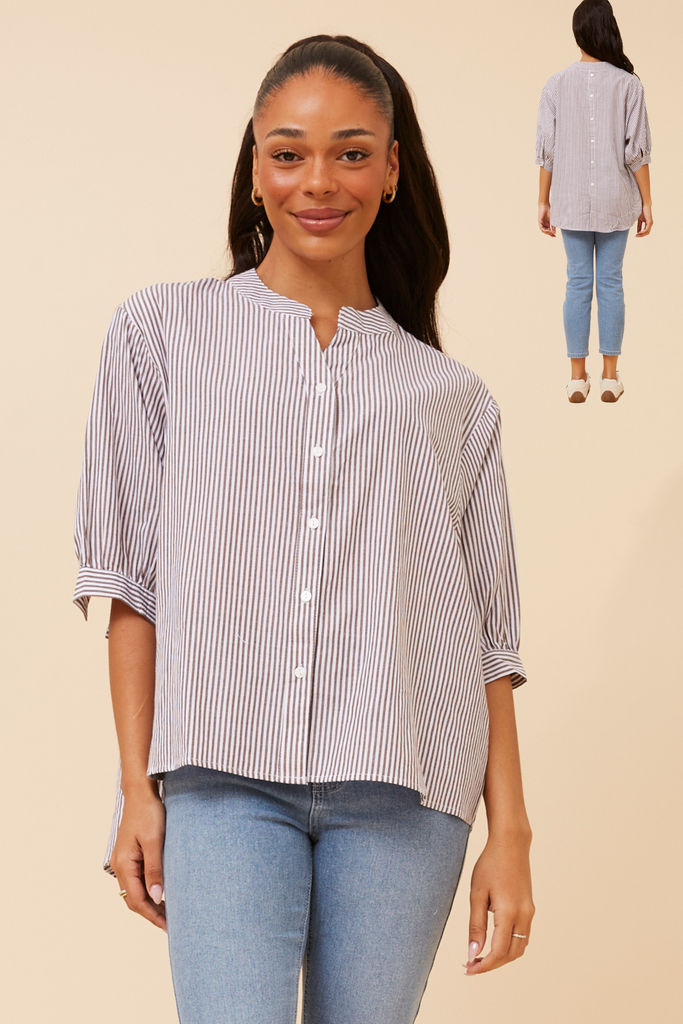 CKM - 3/4 SLEEVE BUTTON SHIRT