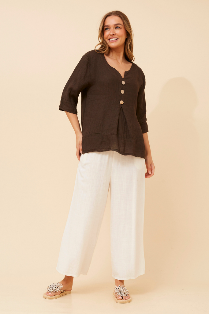 BOTTEGA MODA - SHORT SLEEVE BUTTON DETAIL TOP