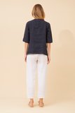 BOTTEGA MODA - SHORT SLEEVE BUTTON DETAIL TOP