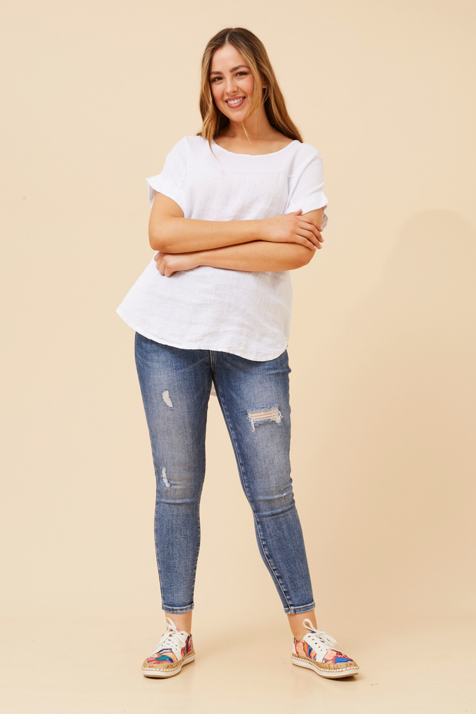BOTTEGA MODA - SHORT SLEEVE SOLID TOP