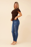 CKM - CAP SLEEVE COWL NECK TOP WITH SIDE RUCHING