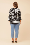 CKM - PATTERNED 3/4 BUTTON SHIRT