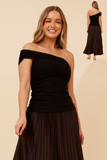 CKM - ONE SHOULDER RUCHED TOP