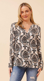 CKM - PRINTED BLOUSE WITH MANDERIN COLLAR