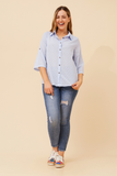 CKM - 3/4 ROLL-UP SLEEVE SHIRT COCONUT BUTTONS