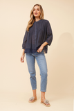CKM - SHEER HEM BUTTON DOWN TOP