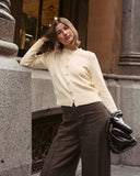 WHITE CLOSET - COTTON KNIT CARDIGAN