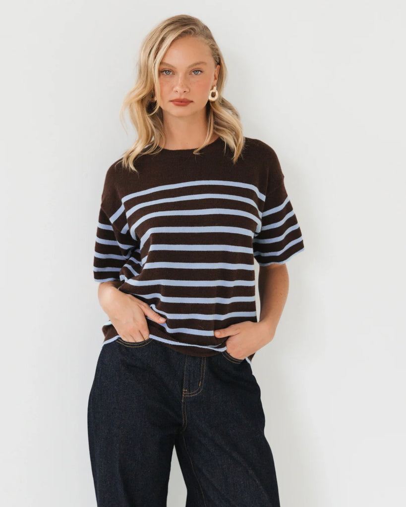 WHITE CLOSET - SADIE STRIPE KNIT TEE