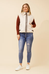 CKM - SLEEVELESS FAUX SHEARLING VEST