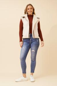 CKM - SLEEVELESS FAUX SHEARLING VEST