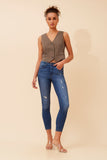 CKM - CROP LENGTH VEST WITH MOCK POCKETS