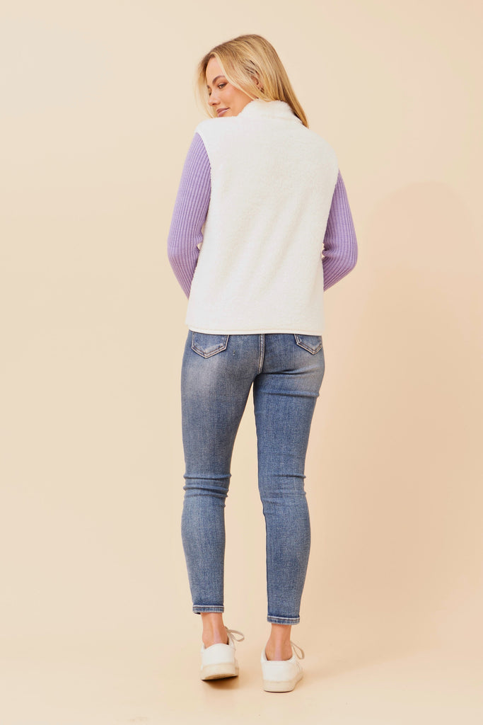 CKM - SLEEVELESS ZIP FRONT HIGH NECK VEST