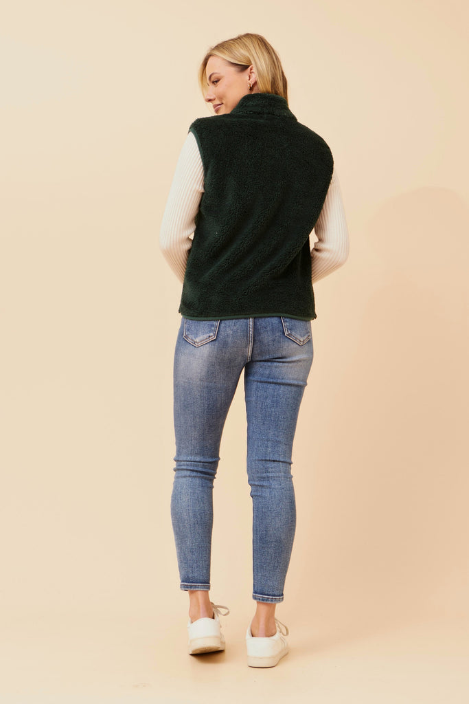 CKM - SLEEVELESS ZIP FRONT HIGH NECK VEST