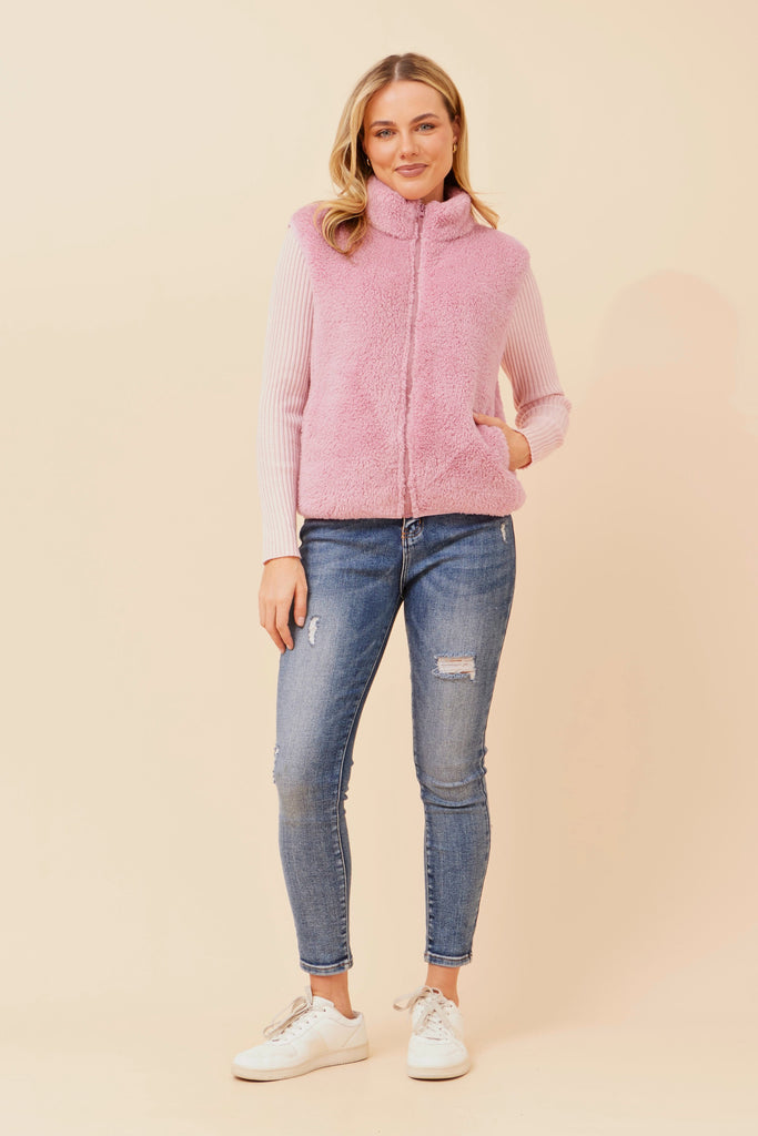 CKM - SLEEVELESS ZIP FRONT HIGH NECK VEST